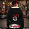 une veste capuche  sherpa kustom kulture rockabilly tshirt femme koolgraph  minnie mouse mickey caterina