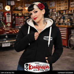 Veste Capuche zippée sherpa minnie mouse caterina rockabilly et kustom kulture koolgraph