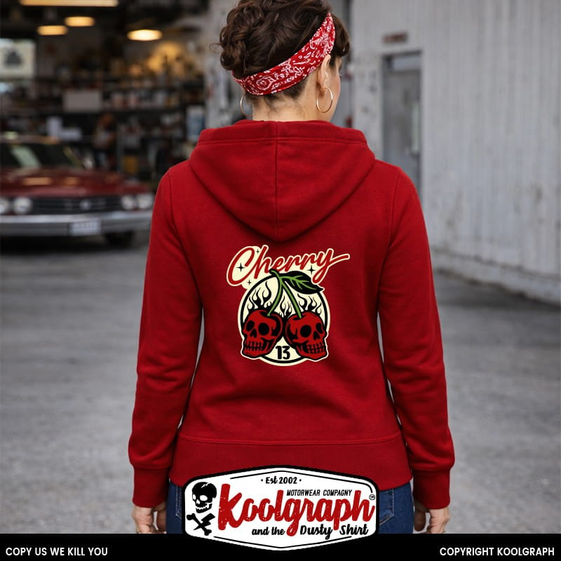 une veste capuche kustom kulture rockabilly tshirt femme koolgraph Cherry Lucky Dice skull