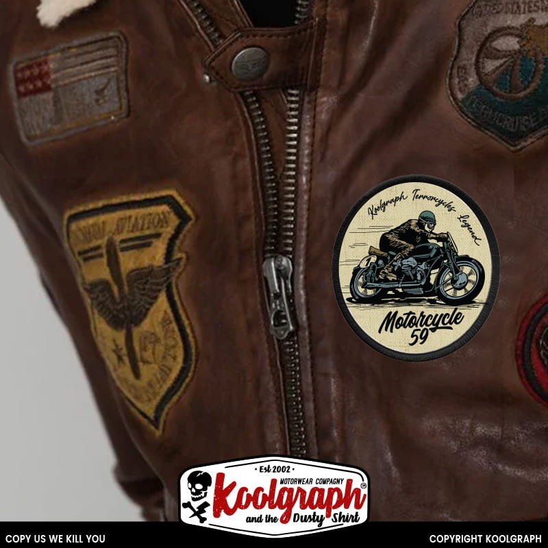 patch koolgraph and the dusty shirt kustom kulture cafe racer hot rod motorcycles