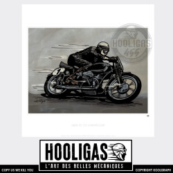 hooligas 455 reproductions signées art automobile moto artiste BMW rs 255 Kompressor