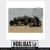 hooligas 455 reproductions signées art automobile moto artiste  Affiche art Excelsior Motorcycle vs Hot rod Ford