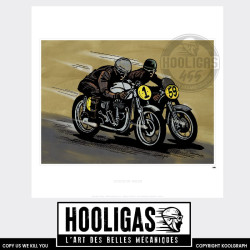 Legend of Racer TT Manx  hooligas 455 reproductions signées art automobile moto artiste  Affiche art