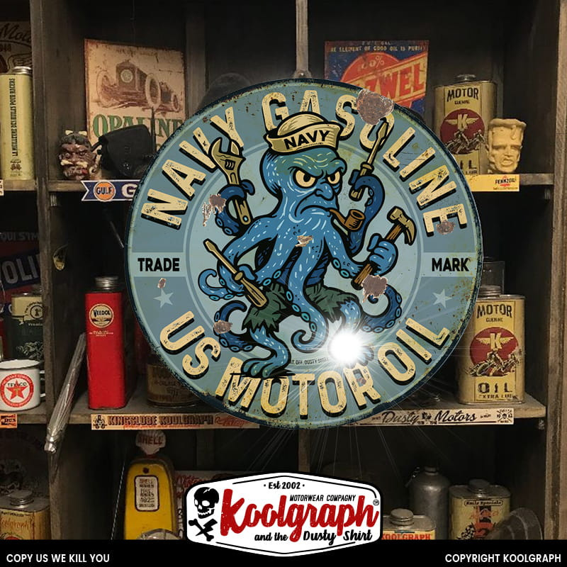 plaque publicitaire metal retro vintage decoration Octopussy Navy