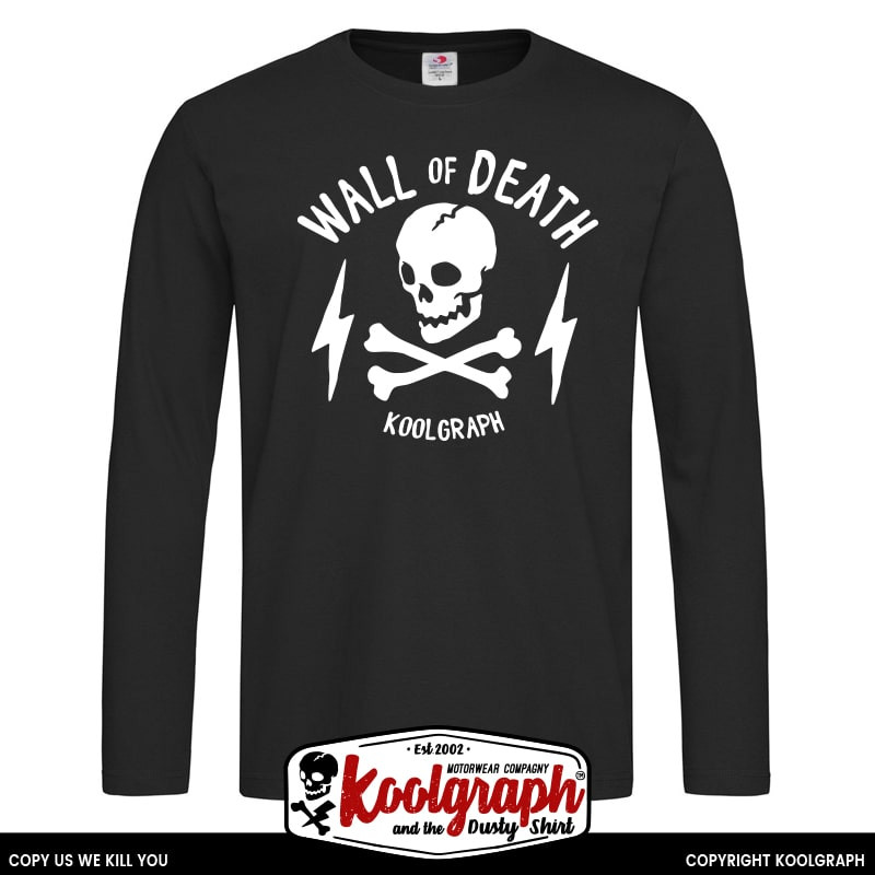 tshirt koolgraph kustom kulture rockabilly cafe race hot rod skull wall of death ml