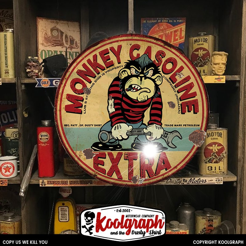 plaque publicitaire metal retro vintage decoration Monkey Garage