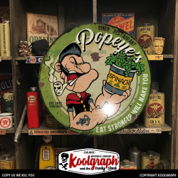 plaque publicitaire metal retro vintage decoration Popeye Spinach