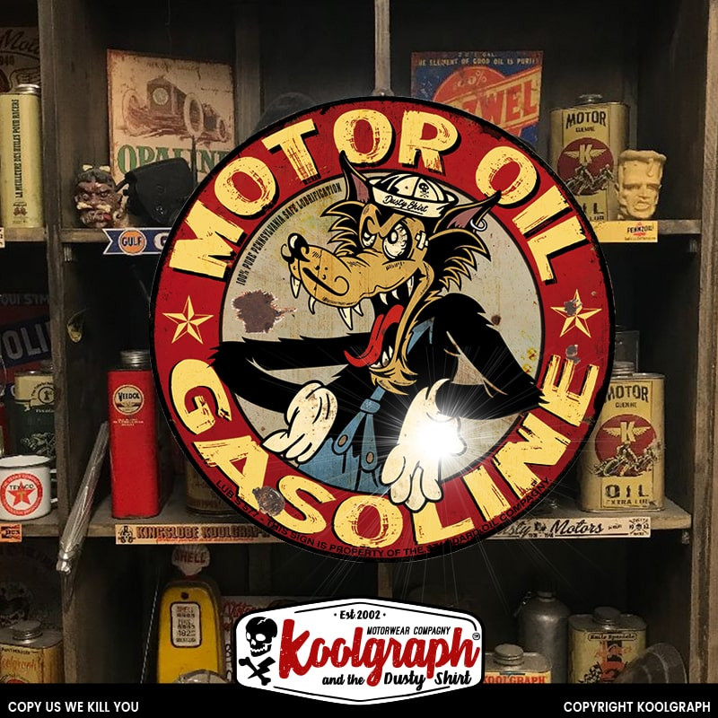 plaque publicitaire metal retro vintage decoration Loup Motor Oil