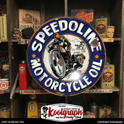 plaque publicitaire metal retro vintage decoration Speedoline Motorcycles
