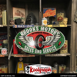 plaque publicitaire metal retro vintage decoration Brooks Motor