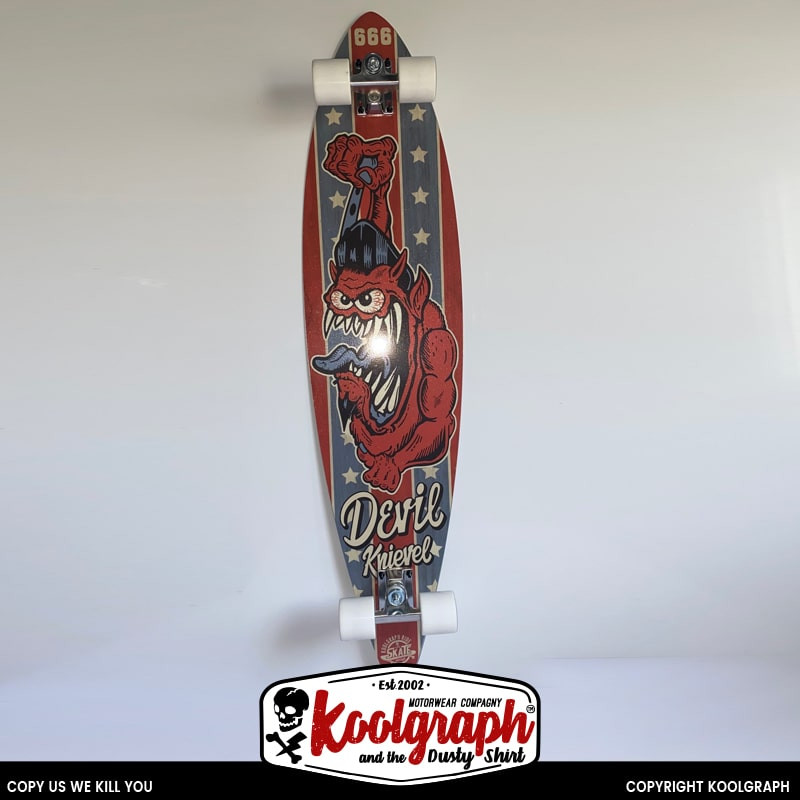 longboard skate board kustom kulture koolgraph surfer vinatge Devil Rocker