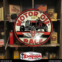 plaque publicitaire metal retro vintage decoration Hot Rod V8 Race