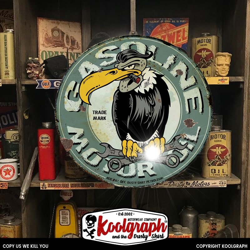 plaque publicitaire metal retro vintage decoration Vulture Motor Oil