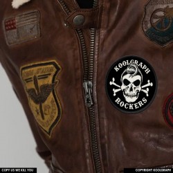 patch koolgraph and the dusty shirt kustom kulture cafe racer skull