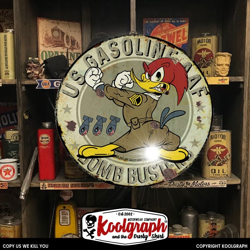 plaque publicitaire metal retro vintage decoration Woody Racer sergeant