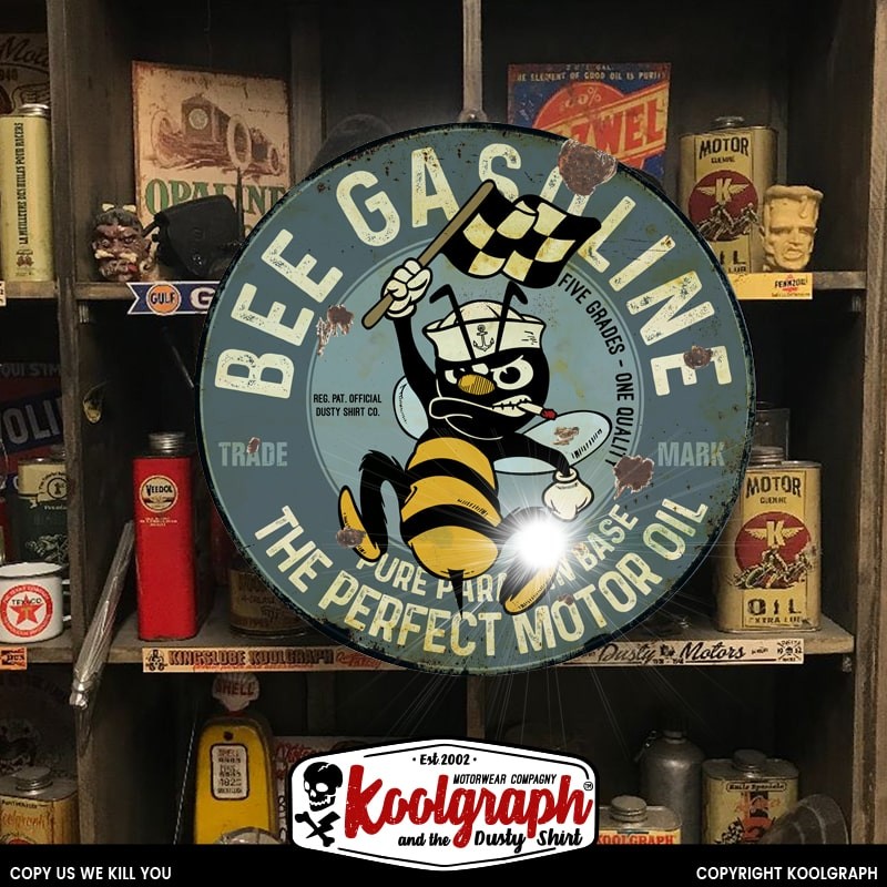 plaque publicitaire metal retro vintage decoration Bee Gasoline