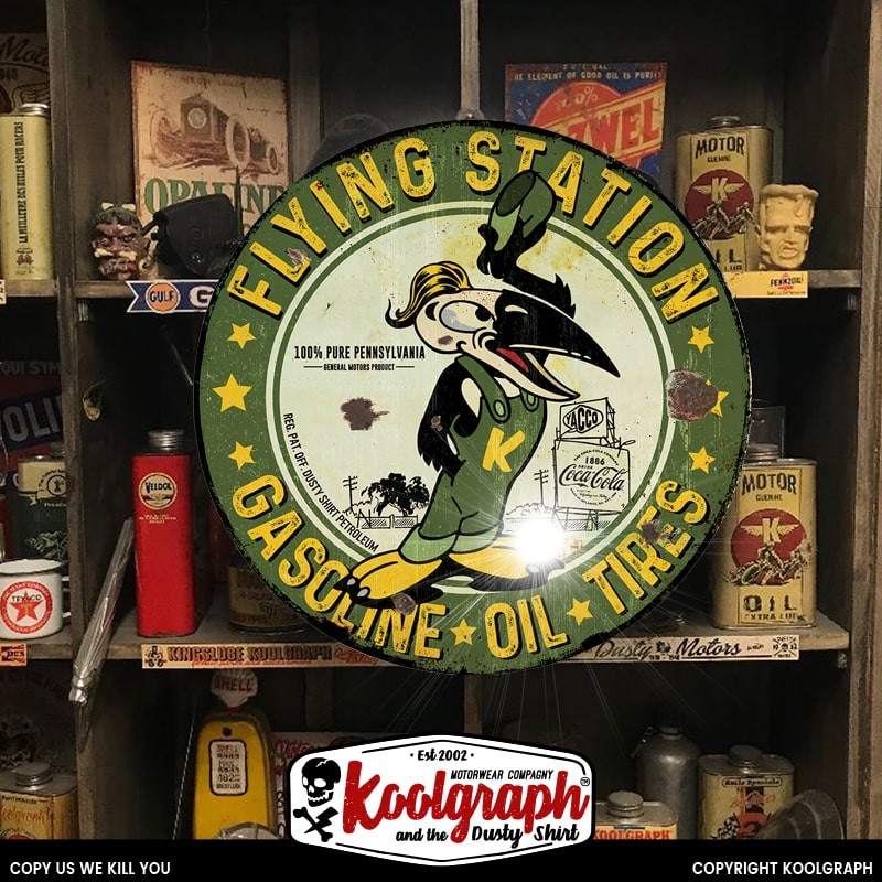 plaque publicitaire metal retro vintage decoration crow green