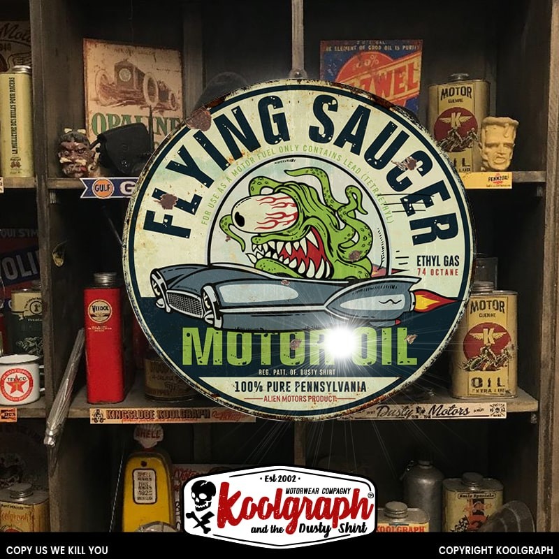 plaque publicitaire metal retro vintage decoration Flying Saucer