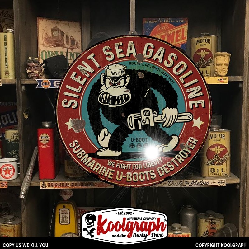 plaque publicitaire metal retro vintage decoration Submarine Gozilla