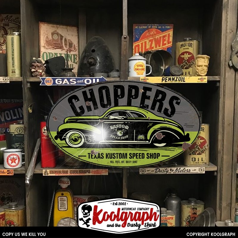 plaque publicitaire metal retro vintage decoration Chopper Custom