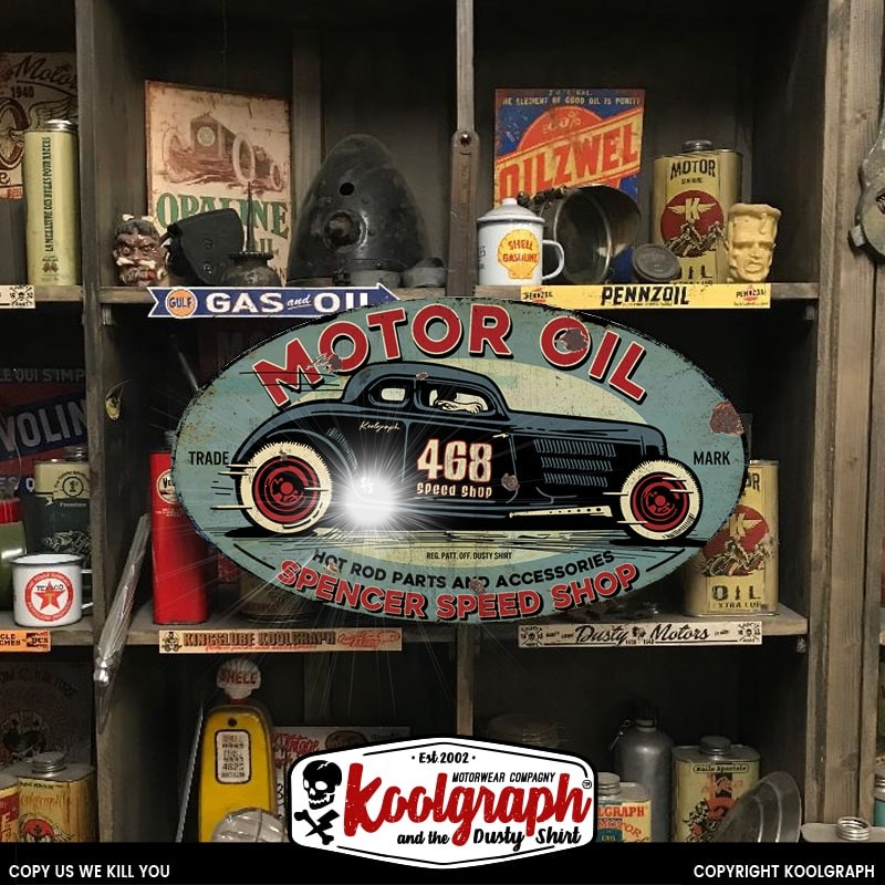 plaque publicitaire metal retro vintage decoration Hot Rod Spencer