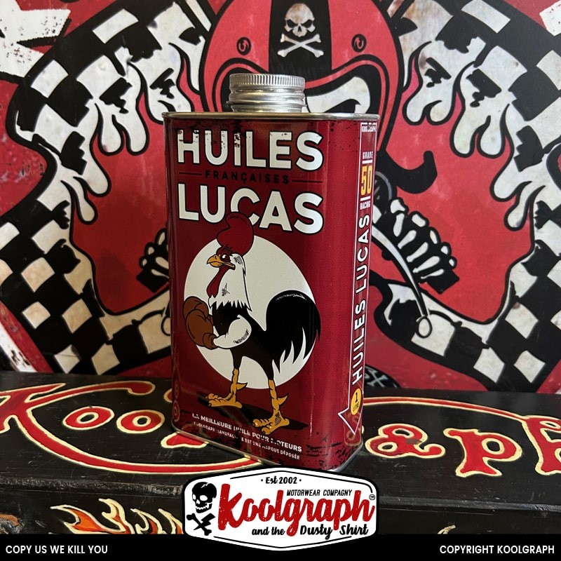 Bidon Vintage Huile retro decoration Coq Lucas