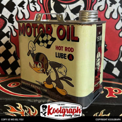 Bidon Vintage Huile retro decoration Woody Flag racer