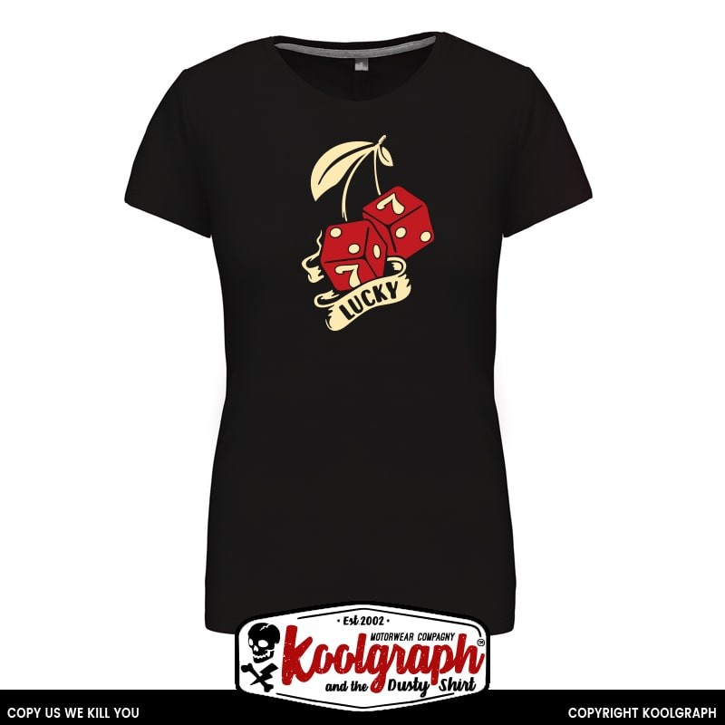 kustom kulture rockabilly tshirt femme koolgraph  cherry lucky dice