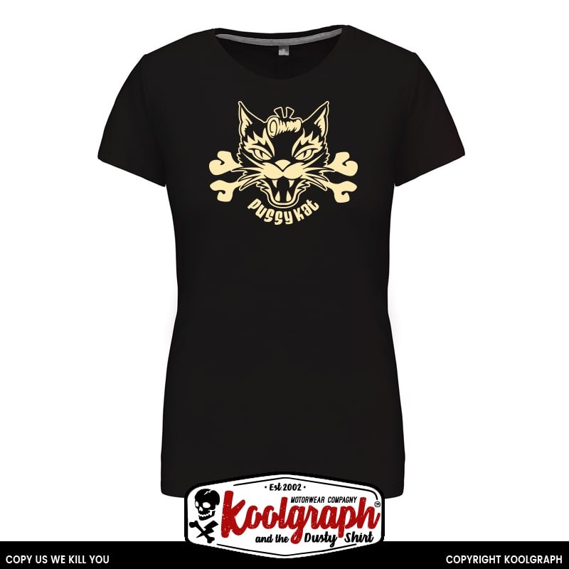 kustom kulture rockabilly tshirt femme koolgraph  Lucky Kat Pussy Kat