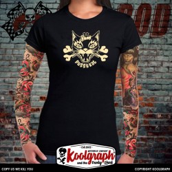 kustom kulture rockabilly tshirt femme koolgraph  Lucky Kat Pussy Kat