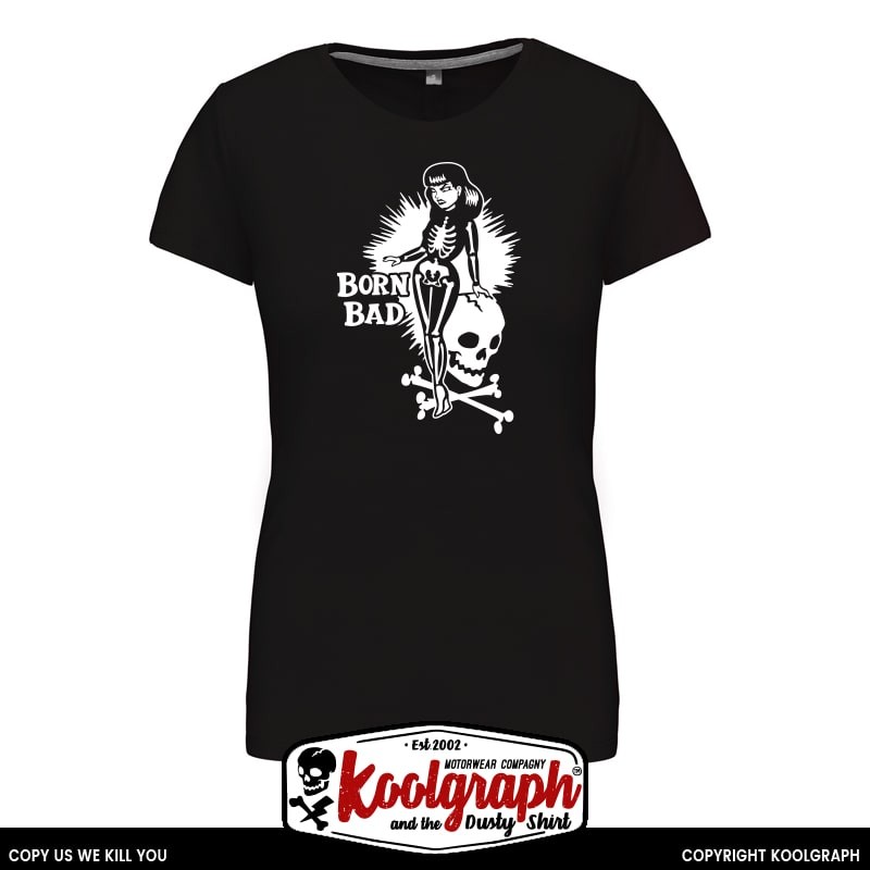 kustom kulture rockabilly tshirt femme koolgraph old school skull Born Bad
