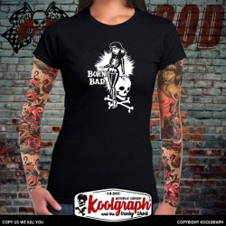 kustom kulture rockabilly tshirt femme koolgraph old school skull Born Bad