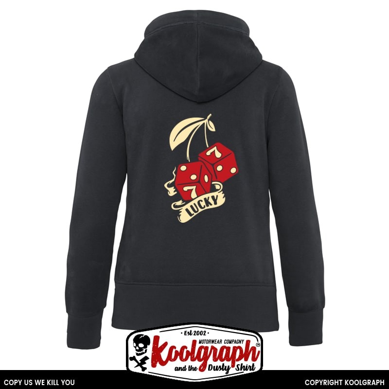une veste capuche kustom kulture rockabilly tshirt femme koolgraph Cherry Lucky Dice