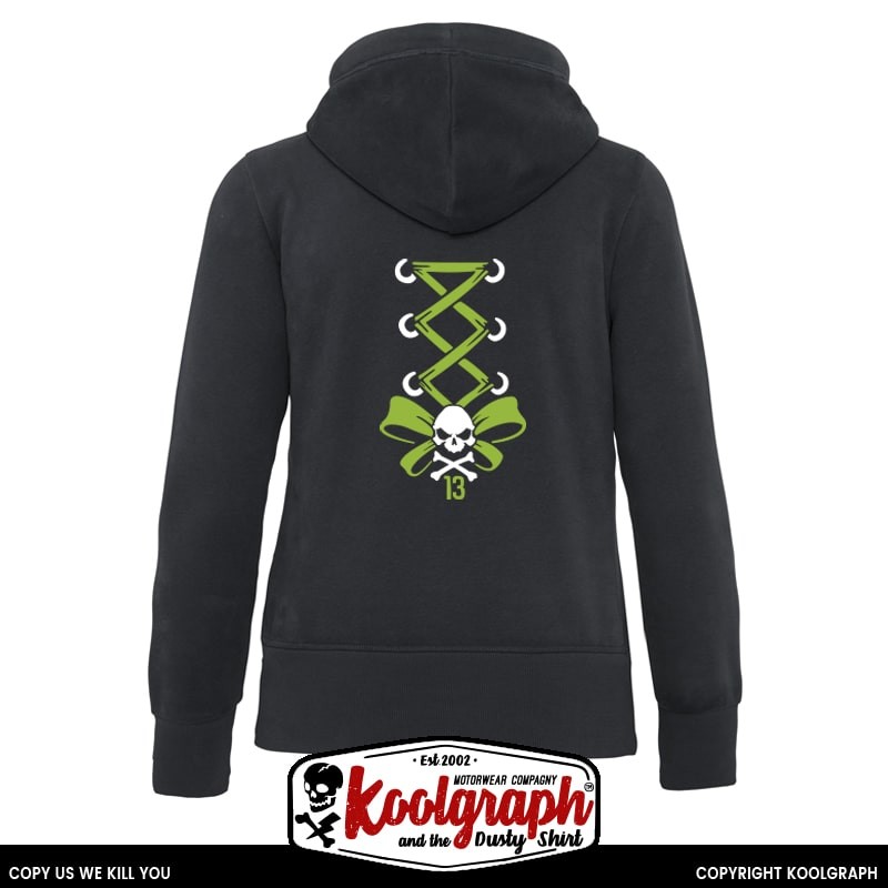 une veste capuche zippée kustom kulture rockabilly tshirt femme koolgraph Skull Corset