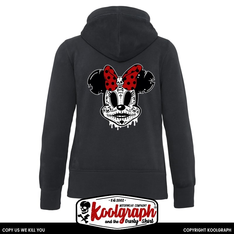 une veste capuche zippée kustom kulture rockabilly tshirt femme koolgraph minnie voodoo Caterina