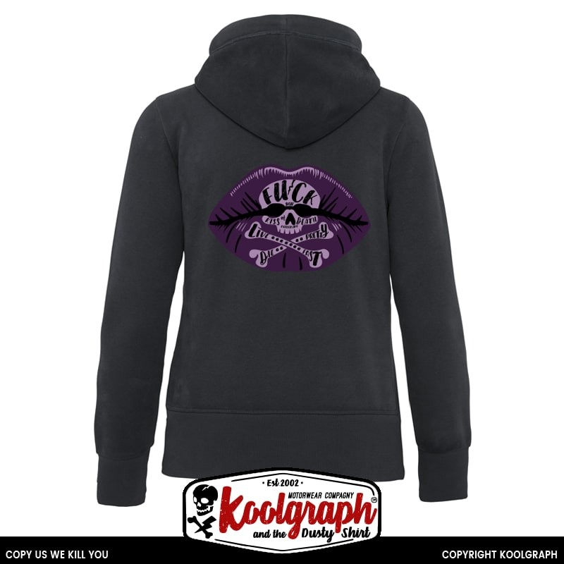 une veste capuche zippée kustom kulture rockabilly tshirt femme koolgraph Death kiss